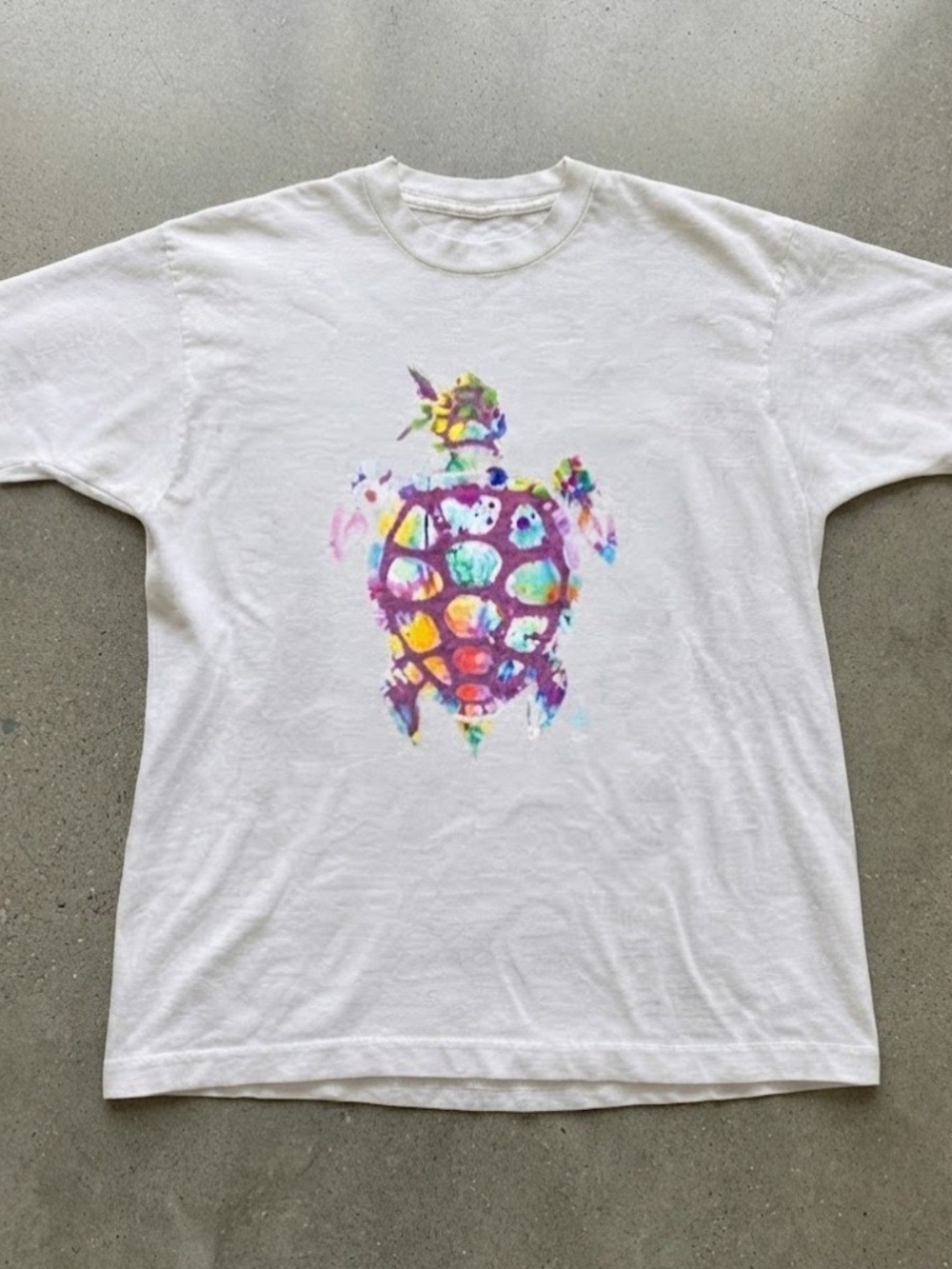 Watercolor Sea Turtle Art Cotton White Gildan T-Shirt
